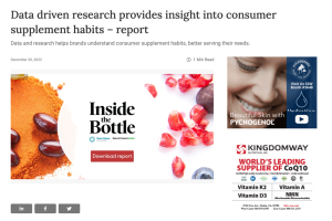 Data driven research provides insight into consumer supplement habits - report