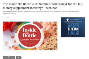 The Inside the Bottle 2023 Summit: What's next for the U.S. dietary supplement industry? - webinar