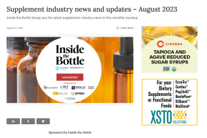 Supplement industry news and updates - August 2023
